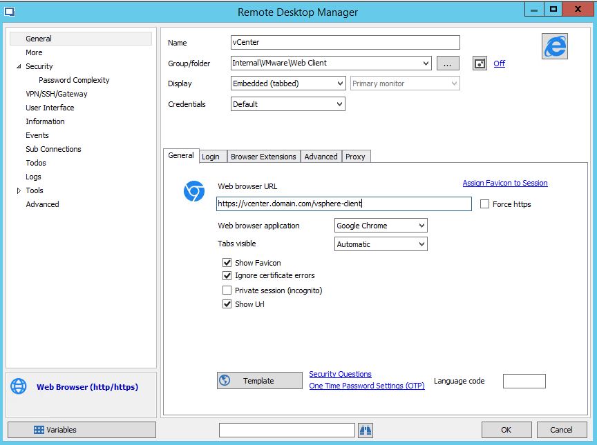 Url browser. Remote desktop Manager ESXI. Дизейбл веб.